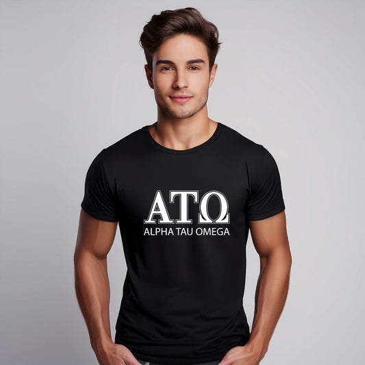 Alpha Tau Omega Fraternity T-Shirt- Varsity Greek Letters Design