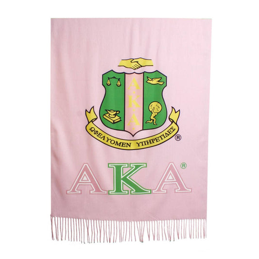 AKA Sorority Pale Pink Green Fashion Shawl Scarf