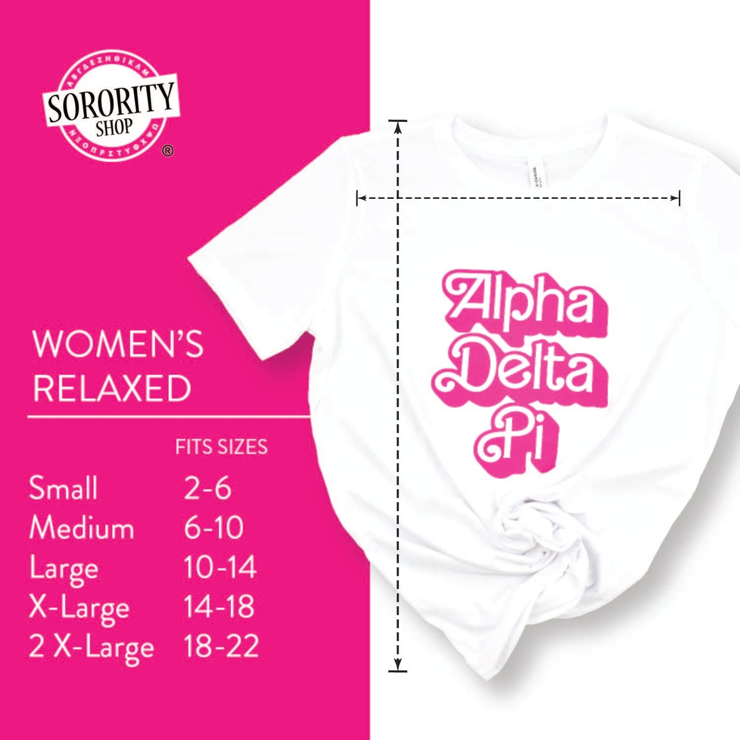 Alpha Epsilon Phi T-Shirt- Retro Dolly Sorority Name Design, Relaxed Fit