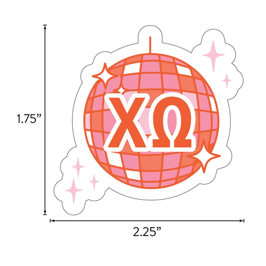 Chi Omega Sticker Sheet - Western Disco Design