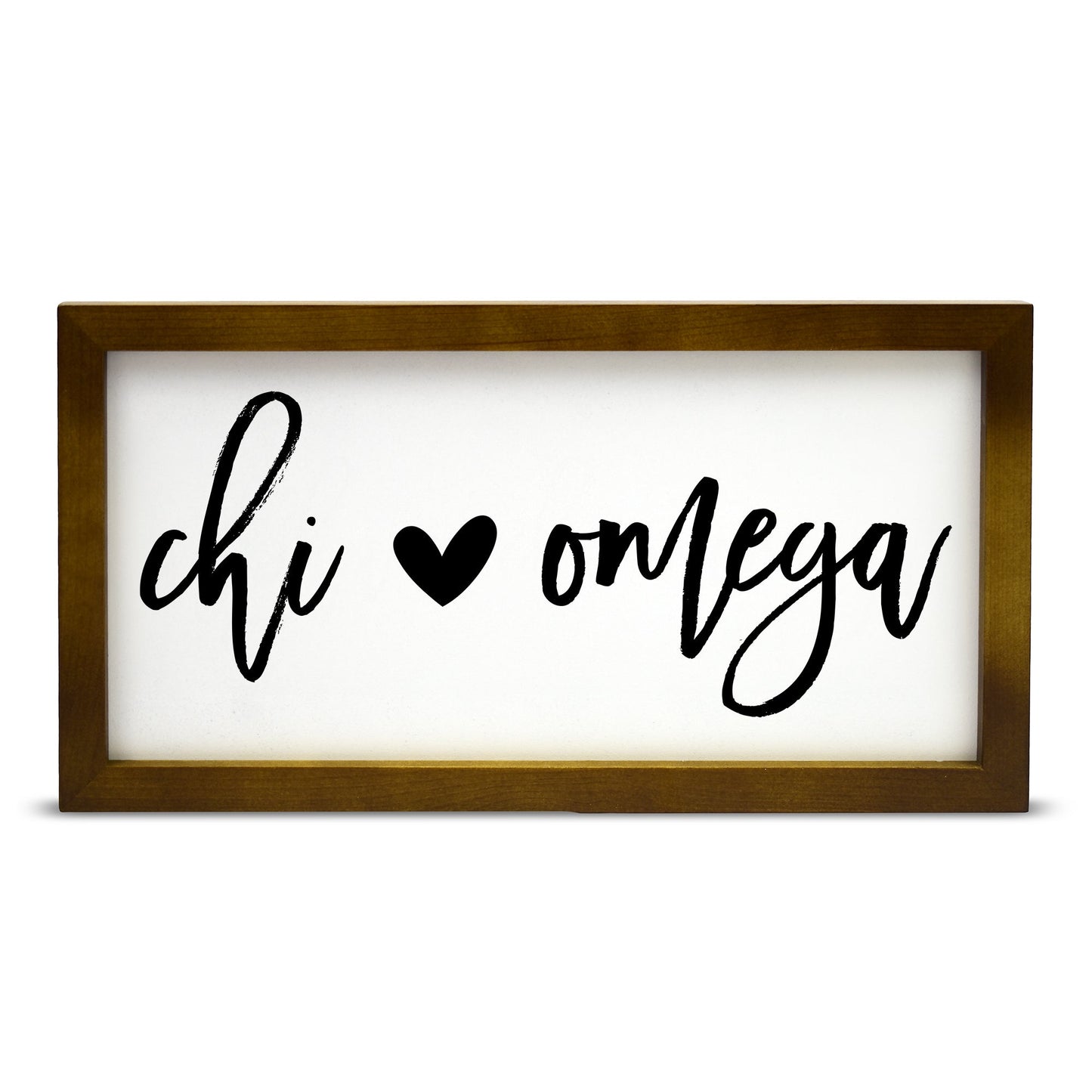 Chi Omega Script Wooden Sign
