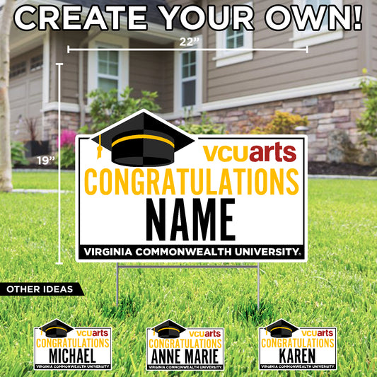 Customizable Congratulations VCUarts Graduate Lawn Sign - online only