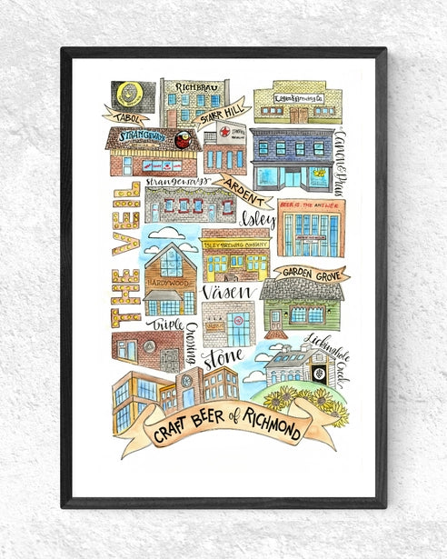 Craft Beer of Richmond Art Print (unframed)-11" x 17"