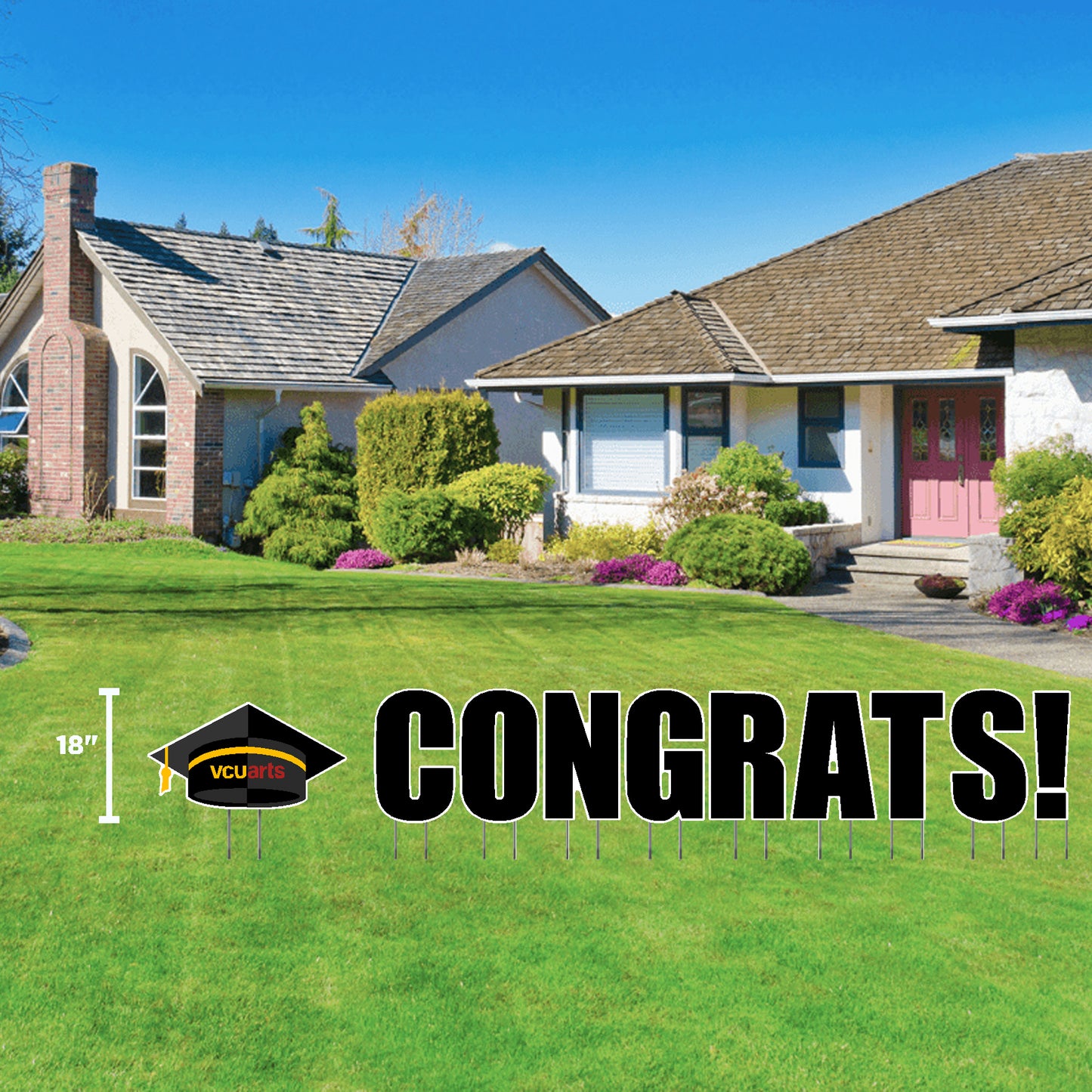 VCUarts Graduation Cap Congrats! Lawn Display- online only