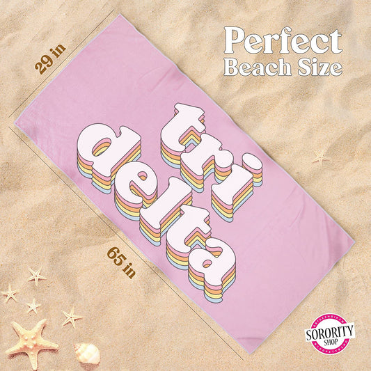 Delta Delta Delta Plush Retro Beach Towel