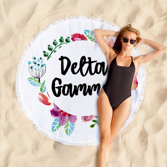 Delta Gamma Floral Fringe Towel Blanket