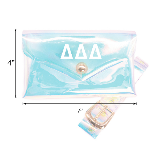 Chi Omega Holographic Belted Fanny Pack
