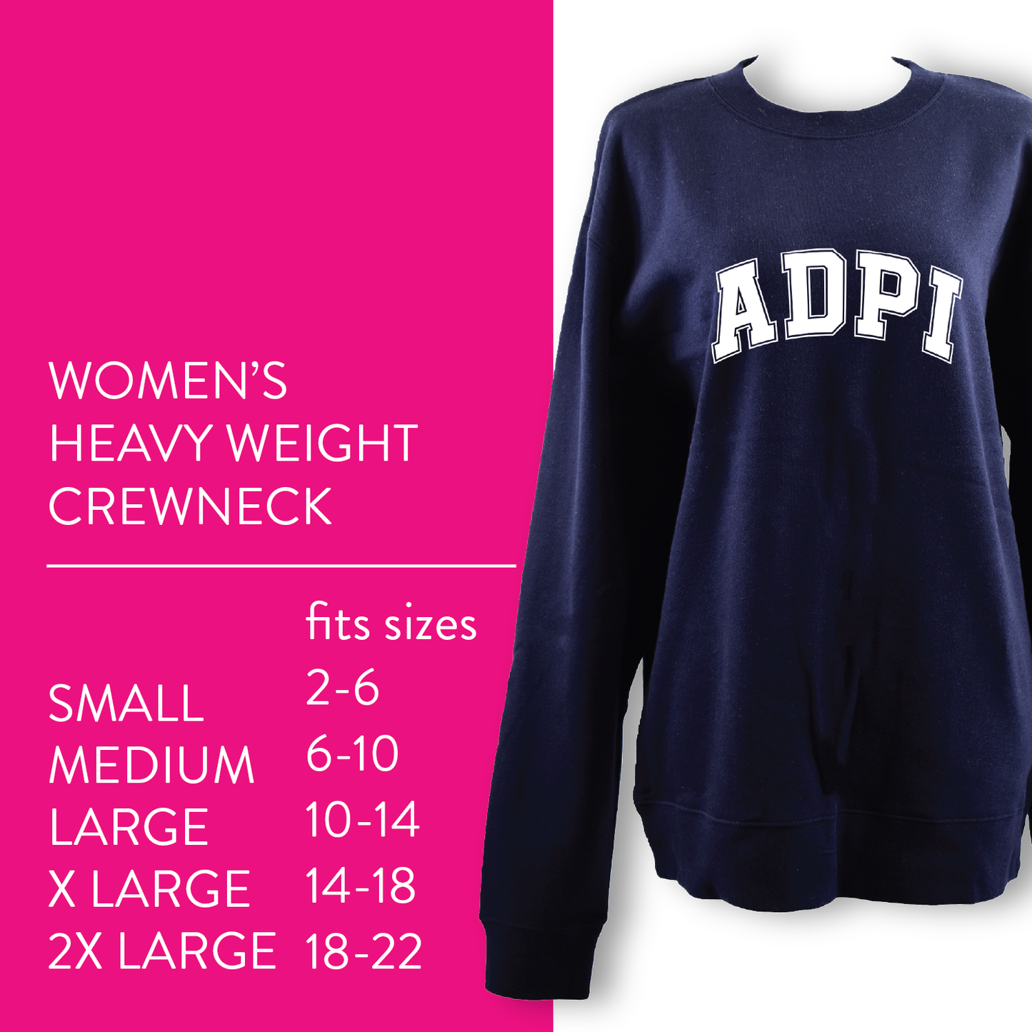 Zeta Tau Alpha Sweatshirt- Crewneck Varsity Letters Design