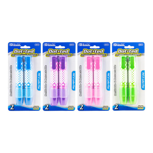 Dot.ted Retractable Stick Erasers (2/Pack)