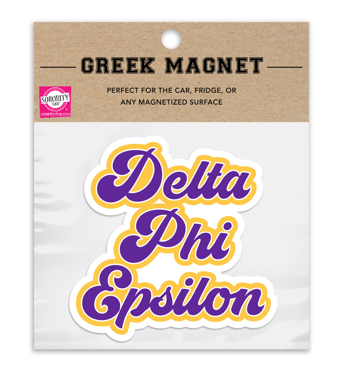 Delta Phi Epsilon Retro Sorority Car Magnet Set of 2