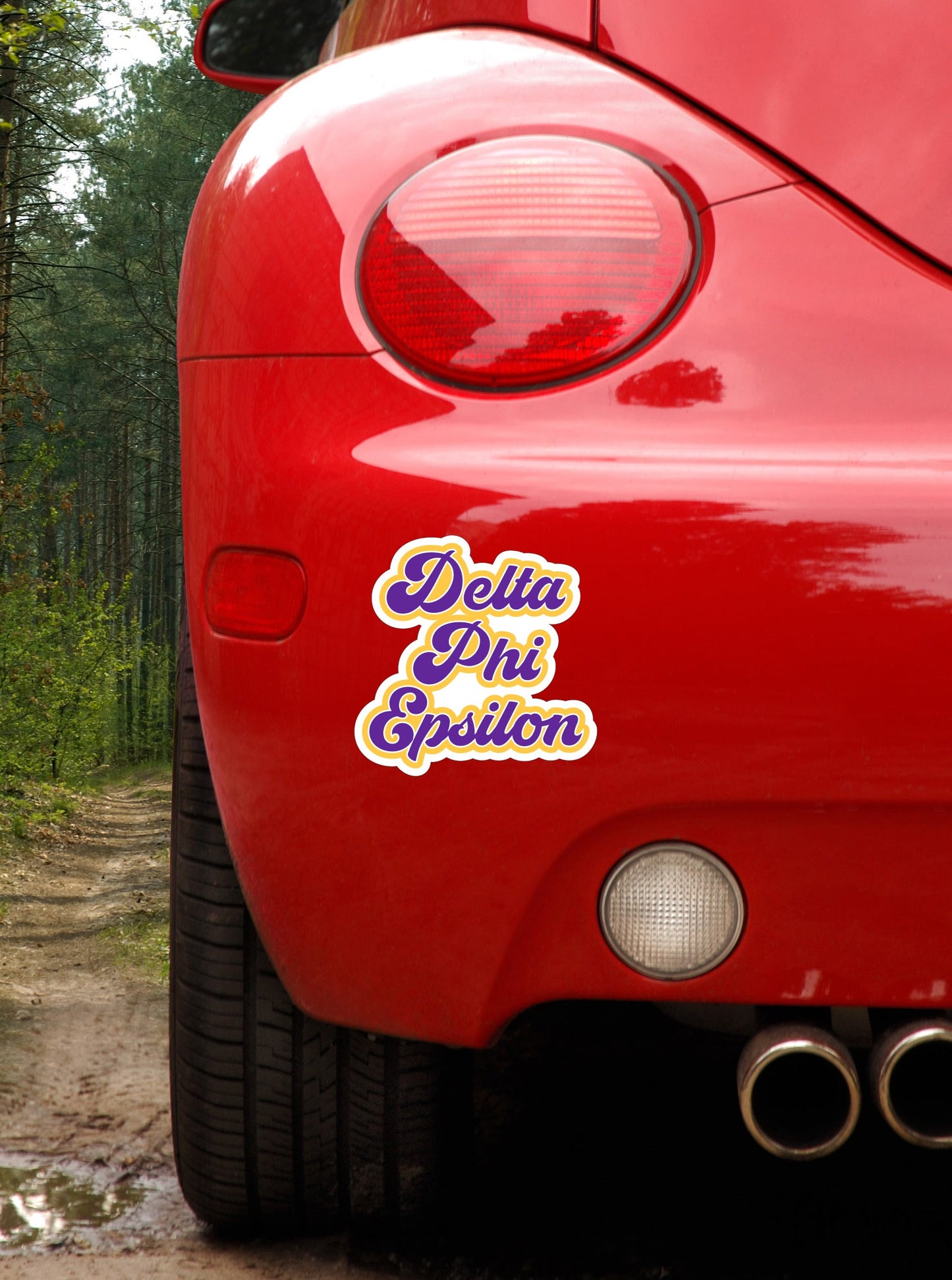 Delta Phi Epsilon Retro Sorority Car Magnet Set of 2