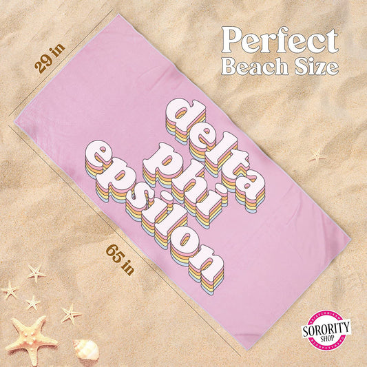 Delta Phi Epsilon Plush Retro Beach Towel