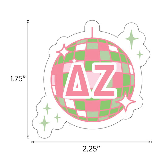 Delta Zeta Sticker Sheet - Western Disco Design