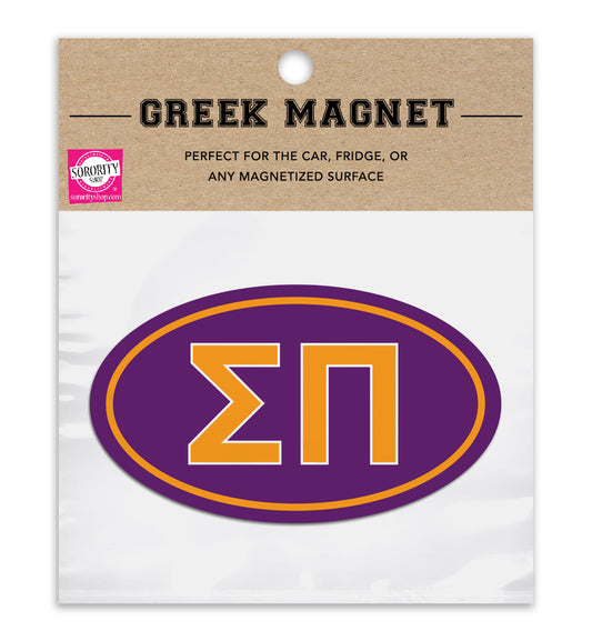 Sigma Pi Oval Fraternity Car Magnet Set of 2