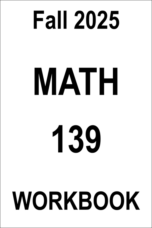 VCU MATH 139 Fall 2025 Workbook