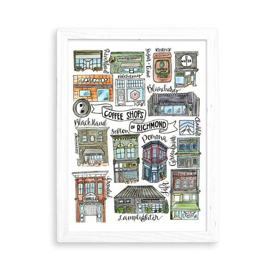 Coffee Shops of Richmond Print- 8.5" x 11" - Virginia Book Company