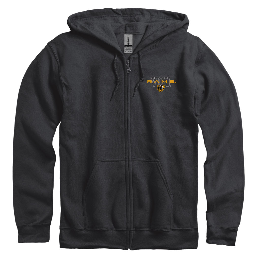 VCU Black Full Zip Hooded Sweatshirt