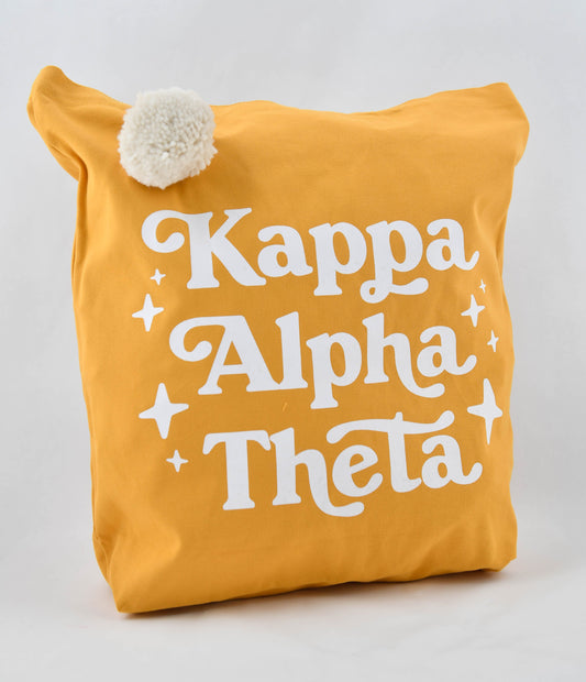 Kappa Alpha Theta Retro Pom Pom Tote Bag