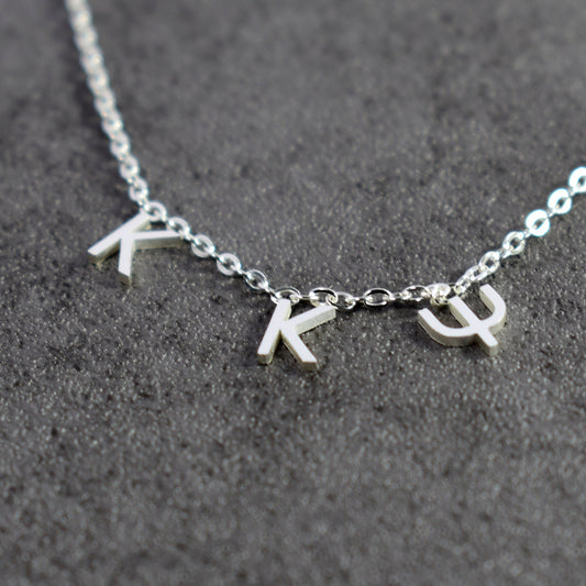 Kappa Kappa Psi Silver Greek Letters Necklace