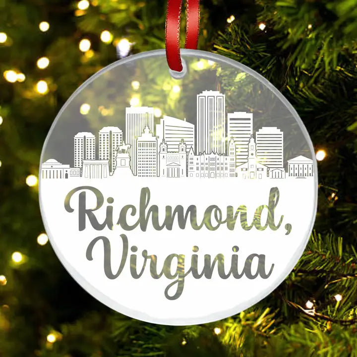 Richmond VA - Engraved Skyline Ornament