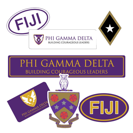 Phi Gamma Delta Fraternity Sticker Sheet- Brand Focus