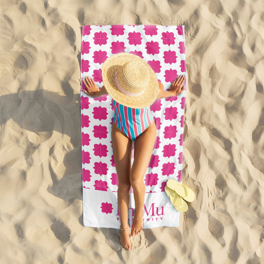 Phi Mu Beach Towel- Lightweight Brand Design