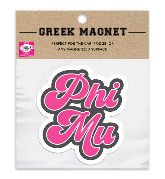 Phi Mu Retro Sorority Car Magnet Set of 2 - Virginia Book Company