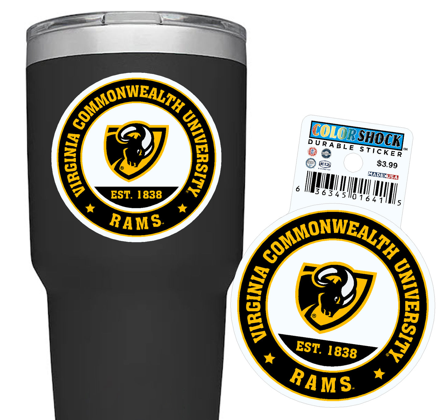 VCU Rams Durable Sticker