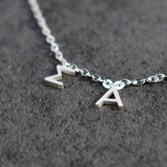 Sigma Alpha Silver Greek Letters Necklace