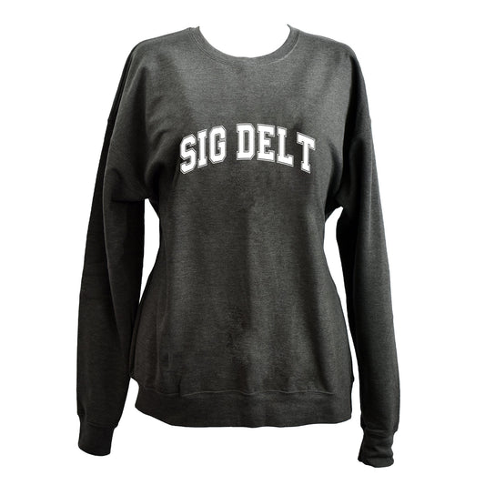 Sigma Delta Tau Sweatshirt- Crewneck Varsity Letters Design