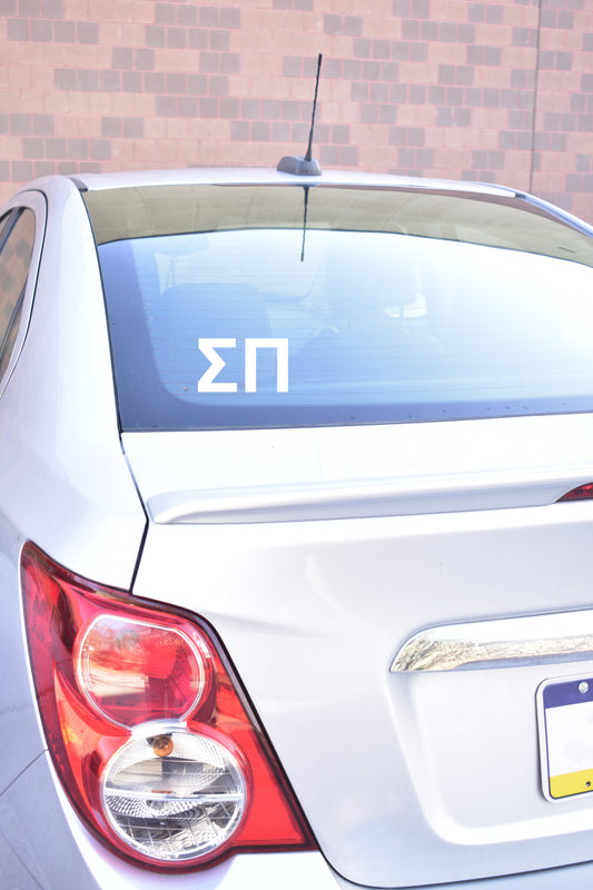 Sigma Pi Fraternity Car Decal Sticker- Greek Letters Design