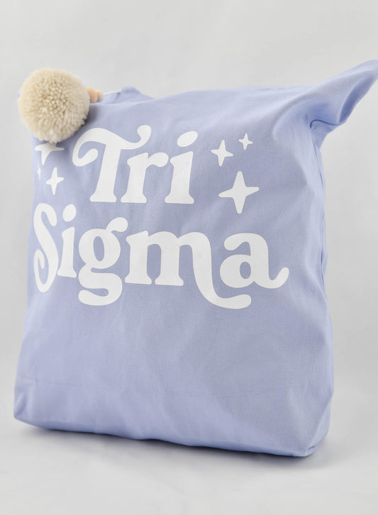Sigma Sigma Sigma Retro Pom Pom Tote Bag - Virginia Book Company