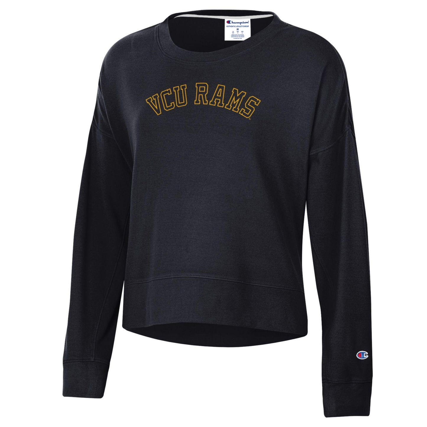 VCU Women's Sueded Black Crew