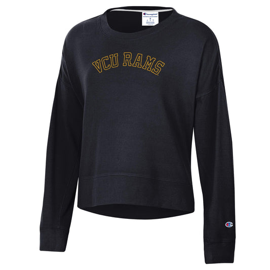 VCU Women's Sueded Black Crew