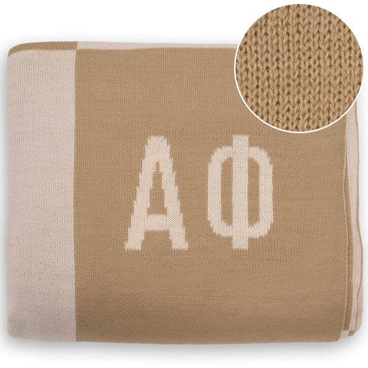 Alpha Phi Blanket - Acrylic Knit Checkered Blanket