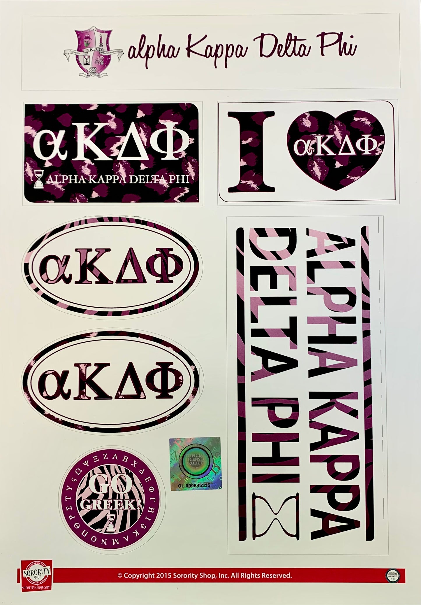 Alpha Kappa Delta Phi Sticker Sheet - Virginia Book Company