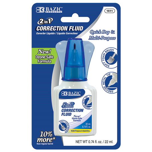 2 in 1 Correction w/ Foam Brush Applicator & Pen Tip 0.74 FL OZ (22 mL) - Virginia Book Company