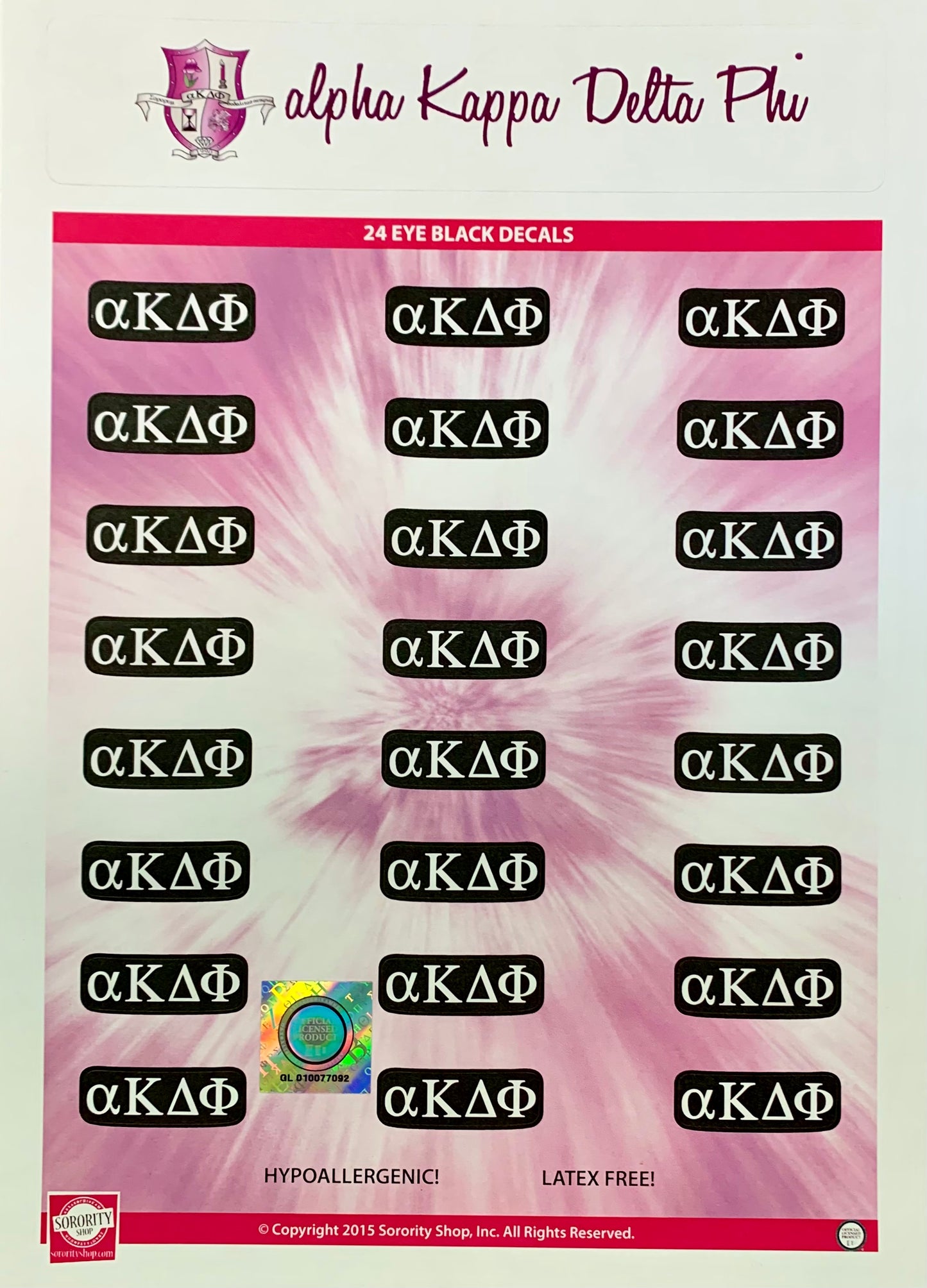 Alpha Kappa Delta Phi Sticker Sheet - Virginia Book Company