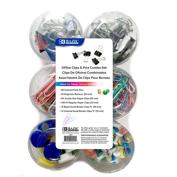 Combo Sets: Push Pin, Paper Clip, Binder Clip, Magnetic Button - Virginia Book Company