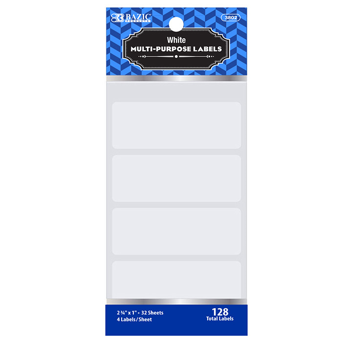 White Multipurpose Label 2 3/4" X 1" (128/Pack) - Virginia Book Company