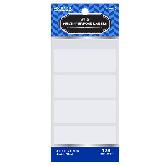 White Multipurpose Label 2 3/4" X 1" (128/Pack) - Virginia Book Company