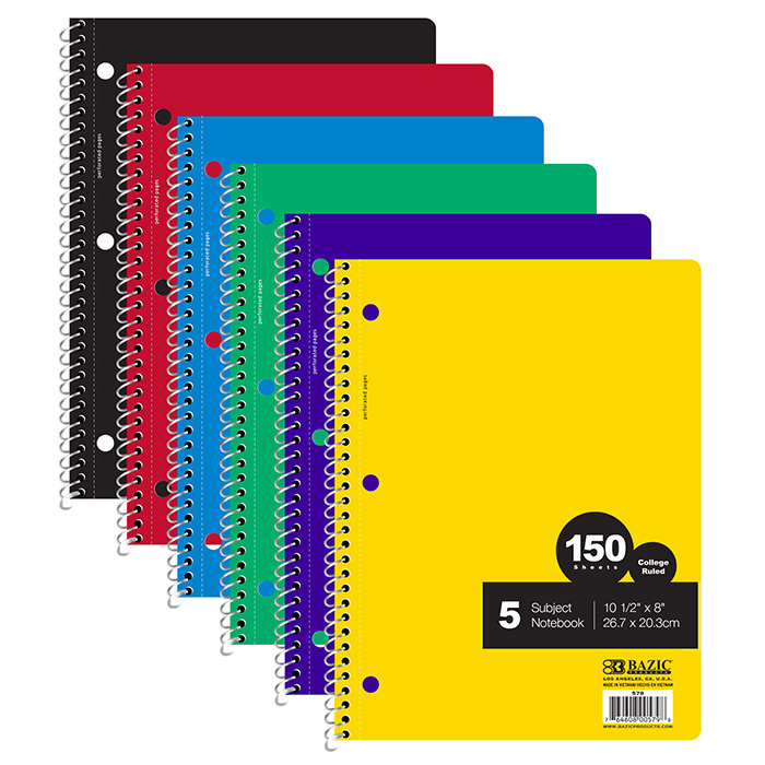 Five Subject Spiral Notebook - Virginia Book Company