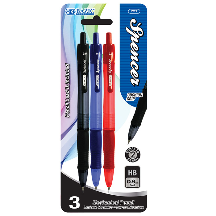 BAZIC Spencer 0.9 mm Mechanical Pencil (3/Pack) - Virginia Book Company