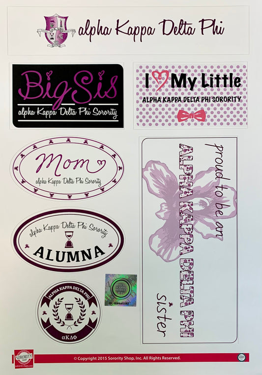 Alpha Kappa Delta Phi Sticker Sheet - Virginia Book Company