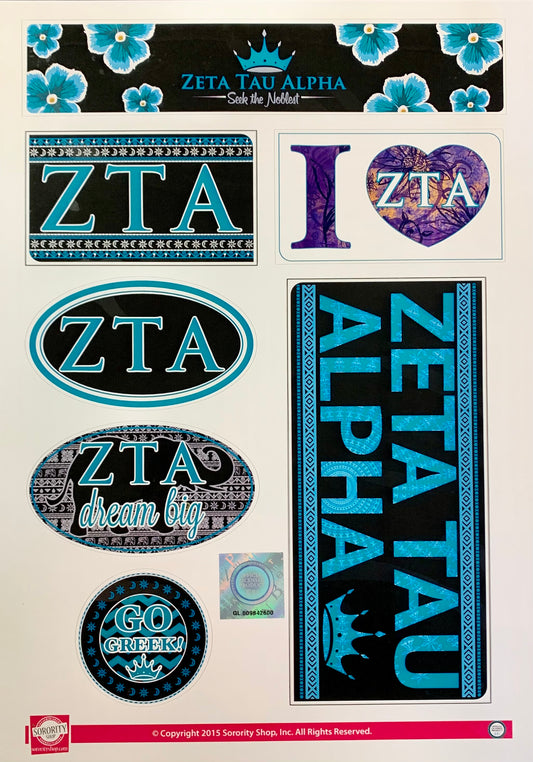 Zeta Tau Alpha Sticker Sheet - Virginia Book Company