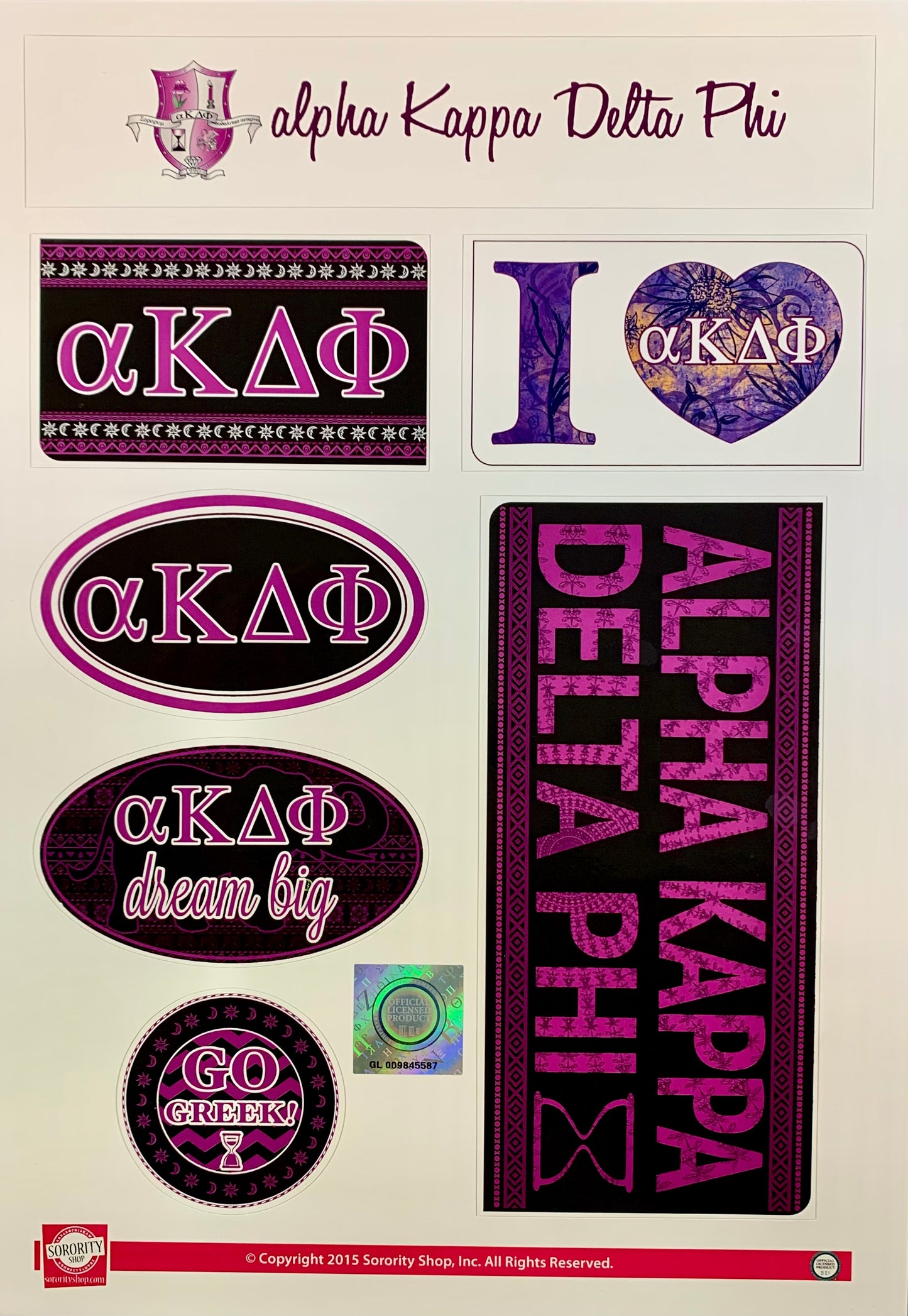 Alpha Kappa Delta Phi Sticker Sheet - Virginia Book Company
