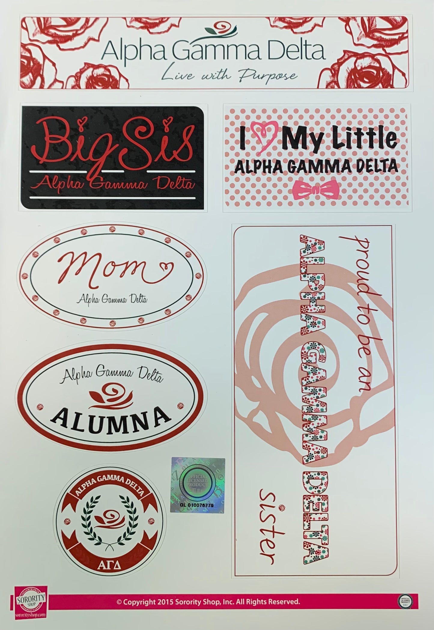 Alpha Gamma Delta Sticker Sheet - Virginia Book Company