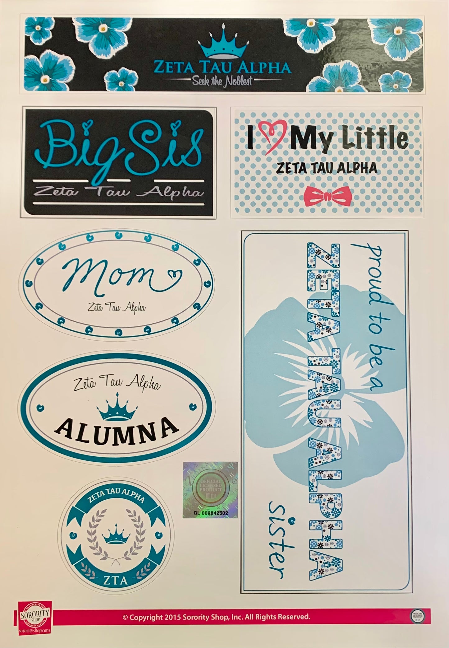 Zeta Tau Alpha Sticker Sheet - Virginia Book Company