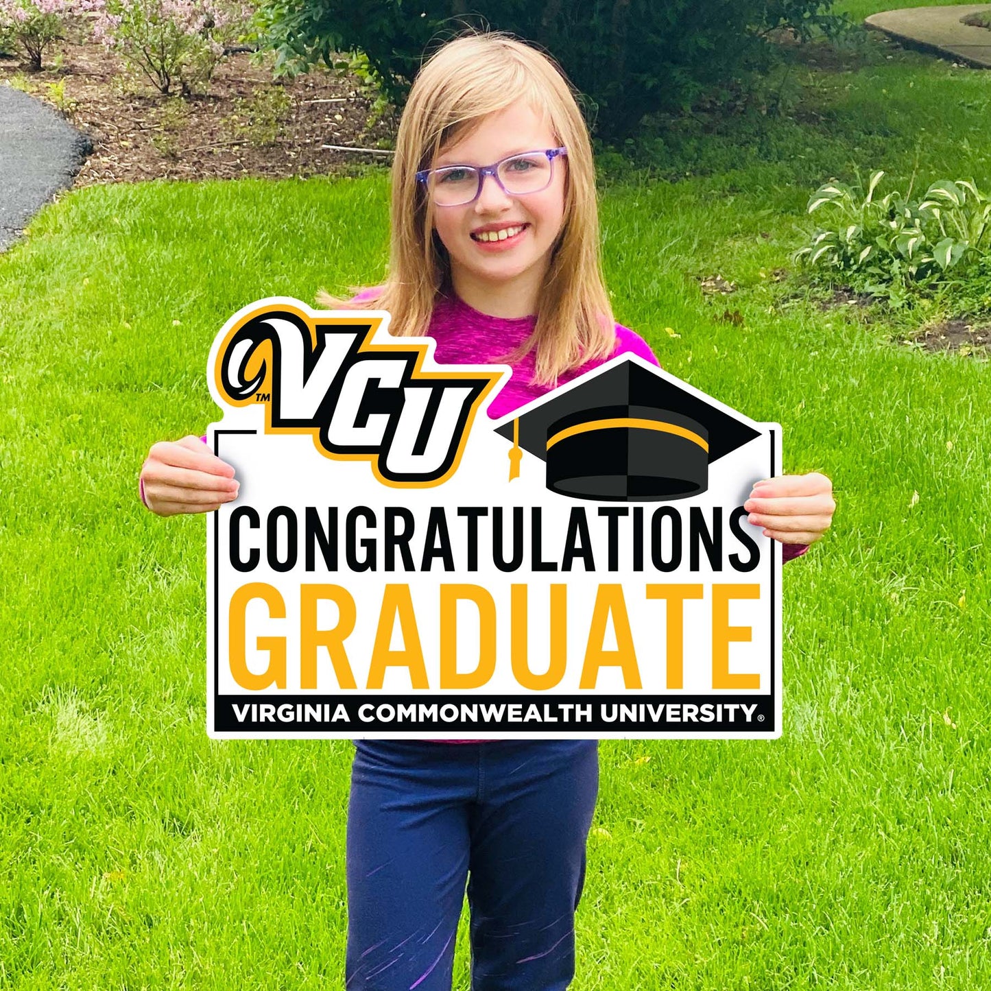 Congratulations VCU Graduate Lawn Sign Decoration - Virginia Book Company