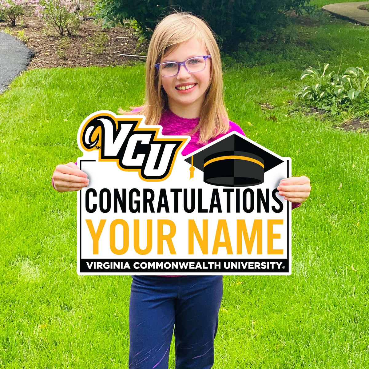 Customizable Congratulations VCU Lawn Sign Decoration Virginia Book